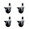 Service Caster 3.5'' Soft Rubber Swivel 1-3/8'' Expanding Stem Caster Set with Brake, 4PK SCC-EX20S3514-SRS-PLB-138-4 - alternate 1